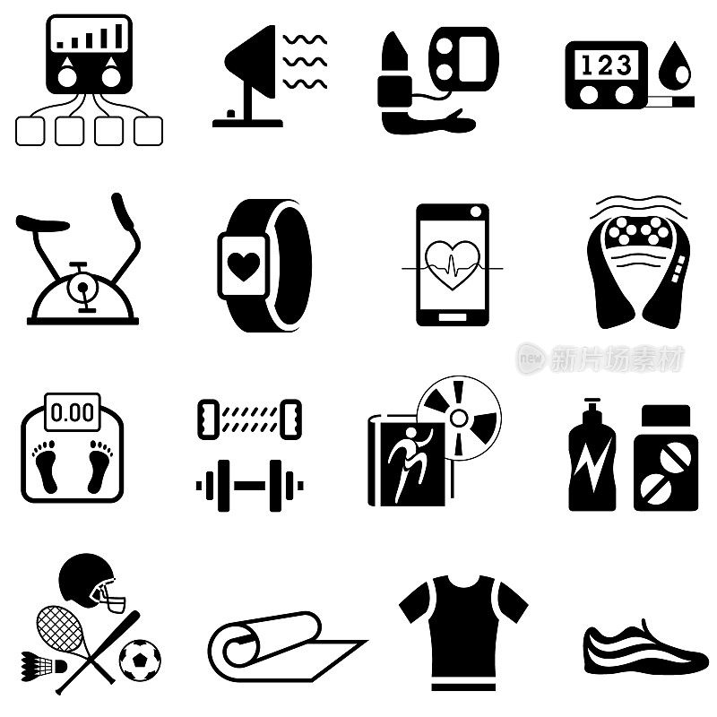 Health and Fitness Products Icons